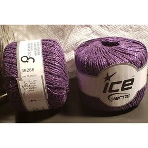 Metallic lurex yarn lot  - 2 skeins each 109 yards